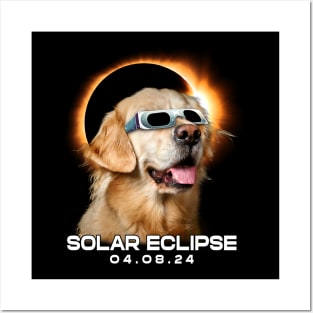 Celestial Golden Retriever Eclipse: Trendy Tee for Dog Enthusiasts Posters and Art